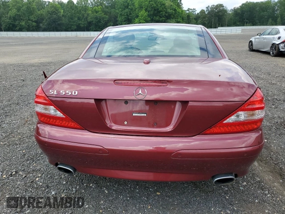 2007 Mercedes-Benz SL 550 with VIN WDBSK71F47F125314, listed as a Copart auction lot 60307285 with 53,051 mi miles and Salvage title. Bid and sale history available at DreamBid. Image 6.
