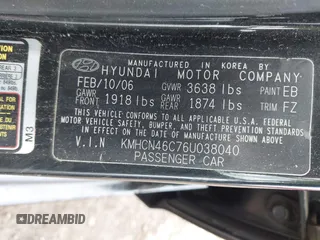 2006 Hyundai Accent GLS z VIN KMHCN46C76U038040, wystawiony jako IAAI lot #42220455 z przebiegiem 140 413 mil mil oraz . Historia ofert i sprzedaży dostępna na DreamBid. Obrazek 9.