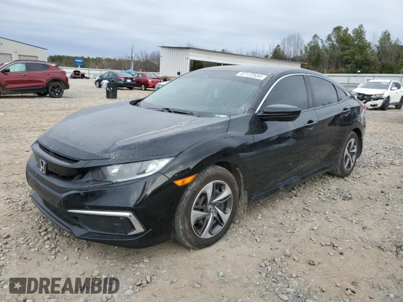 2020 Honda Civic LX with VIN 19XFC2F68LE004429, listed as a Copart auction lot 87172554 with 75,513 mi miles and Salvage Title. Bid and sale history available at DreamBid. Image 1.