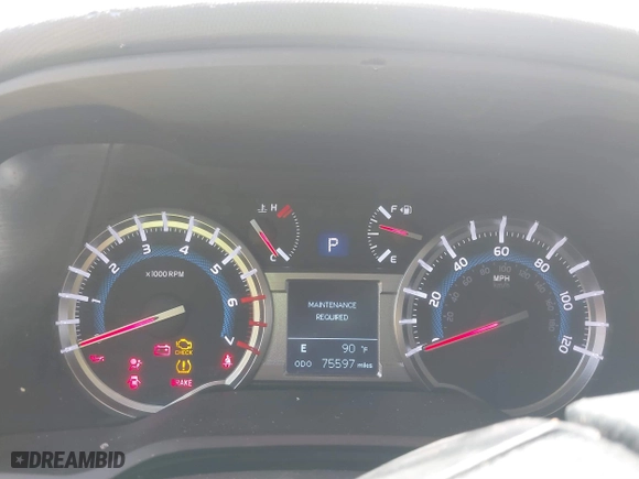 2019 Toyota 4Runner SR5 with VIN JTEZU5JRXK5206675, listed as a IAAI auction lot 41285714 with 75,597 mi miles. Bid and sale history available at carsss.com. Image 7.