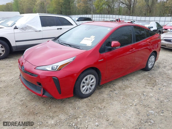 2021 Toyota Prius L Eco with VIN JTDKAMFU6M3134586, listed as a IAAI auction lot 41909538 with 55,355 mi miles. Bid and sale history available at carsss.com. Image 18.