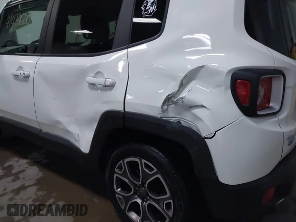 2017 Jeep Renegade Limited with VIN ZACCJBDB4HPG10586, listed as a IAAI auction lot 41410600 with 34,705 mi miles and . Bid and sale history available at DreamBid. Image 6.
