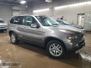 2005 BMW X5 3.0i with VIN 5UXFA13515LY23724, listed as a Copart auction lot 47836155 with 146,836 mi miles and Salvage Title. Bid and sale history available at carsss.com. Image 4.