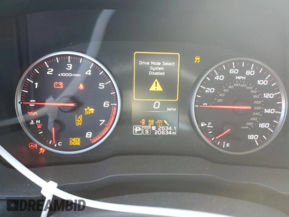 2022 Subaru WRX GT with VIN JF1VBAU62N8007972, listed as a Copart auction lot 47626025 with 20,634 mi miles and Salvage title. Bid and sale history available at DreamBid. Image 9.