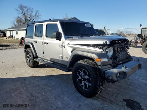 2018 Jeep Wrangler Unlimited Sport S with VIN 1C4HJXDN3JW332141, listed as a Copart auction lot 46846345 with 88,044 mi miles and Salvage Title. Bid and sale history available at carsss.com. Image 4.