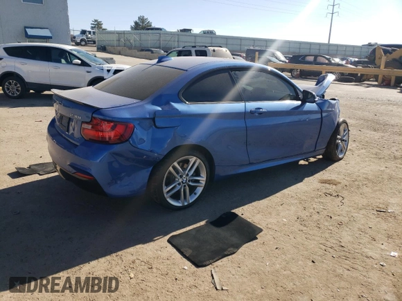 2017 BMW 2 Series 230i xDrive with VIN WBA2H9C50HV641853, listed as a Copart auction lot 83490184 with 0 mi miles and Salvage Title. Bid and sale history available at carsss.com. Image 3.