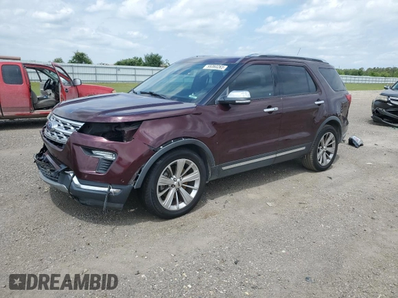 2018 Ford Explorer Limited with VIN 1FM5K7F85JGC69752, listed as a Copart auction lot 55360265 with 92,877 mi miles and Salvage title. Bid and sale history available at DreamBid. Image 1.