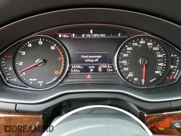 2019 Audi A4 Premium with VIN WAUDNAF43KN013847, listed as a Copart auction lot 59956405 with 54,786 mi miles and Salvage title. Bid and sale history available at DreamBid. Image 9.