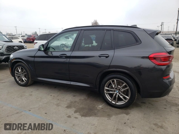 2021 BMW X3 sDrive30i with VIN 5UXTY3C07M9E82696, listed as a Copart auction lot 86355834 with 46,477 mi miles and Salvage Title. Bid and sale history available at carsss.com. Image 2.