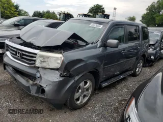 2012 Honda Pilot EX-L with VIN 5FNYF4H56CB080399, listed as a Copart auction lot 63579205 with 121,317 mi miles and Salvage title. Bid and sale history available at DreamBid. Image 1.