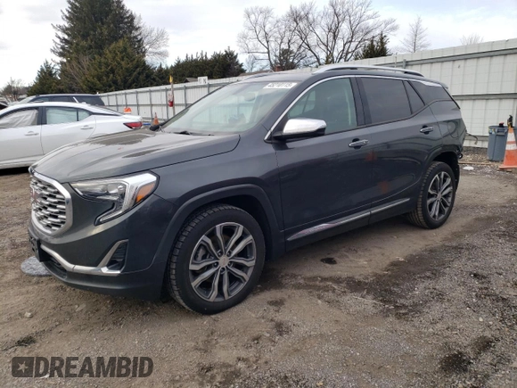 2019 GMC Terrain Denali with VIN 3GKALXEX1KL390529, listed as a Copart auction lot 45210115 with 124,497 mi miles and Salvage Title. Bid and sale history available at carsss.com. Image 1.