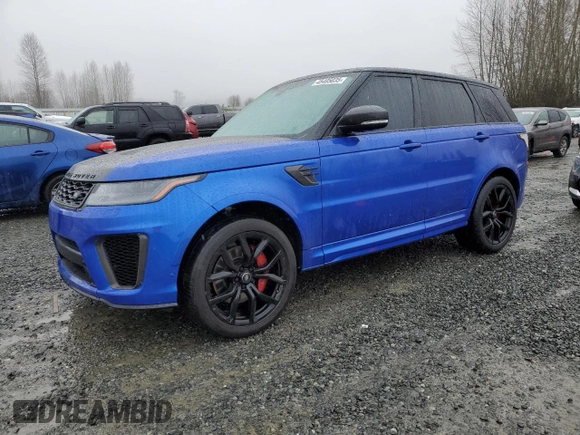 2019 Land Rover Range Rover Sport SVR with VIN SALWZ2SE2KA814838, listed as a Copart auction lot 45405035 with 74,674 mi miles and Salvage Title. Bid and sale history available at DreamBid. Image 1.