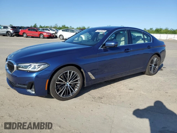 2021 BMW 5 Series 540i with VIN WBA53BJ05MWX16285, listed as a Copart auction lot 52415425 with 79,497 mi miles and Salvage Title. Bid and sale history available at DreamBid. Image 1.