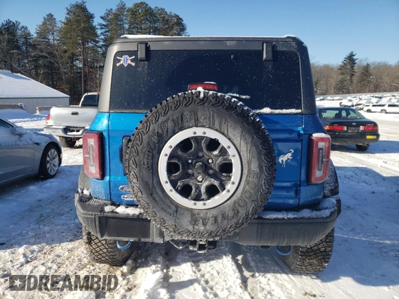 2023 Ford Bronco with VIN 1FMEE5DP7PLB67780, listed as a Copart auction lot 88999485 with 12,098 mi miles and Salvage Title. Bid and sale history available at DreamBid. Image 6.