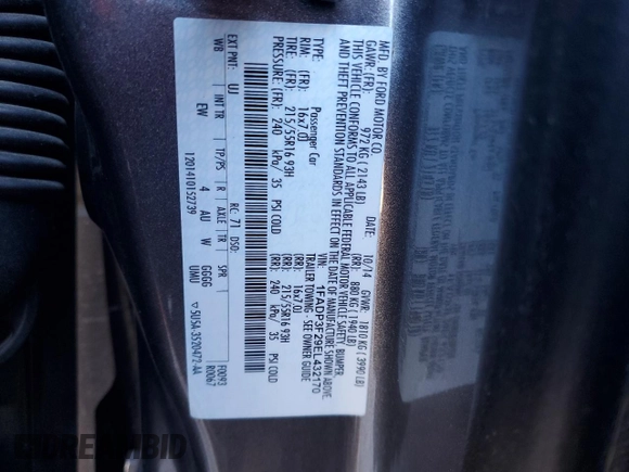 2014 Ford Focus SE with VIN 1FADP3F29EL432170, listed as a Copart auction lot 50267415 with 72,957 mi miles and Salvage Title. Bid and sale history available at DreamBid. Image 12.