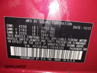 2018 Subaru Impreza Special Sports with VIN 4S3GKAM61J3608235, listed as a IAAI auction lot 41740733 with 103,042 mi miles and . Bid and sale history available at DreamBid. Image 9.