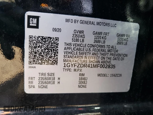 2021 Cadillac XT4 AWD Premium Luxury with VIN 1GYFZDR41MF002835, listed as a Copart auction lot 49384424 with 9,984 mi miles and Salvage Title. Bid and sale history available at carsss.com. Image 12.