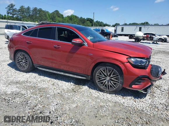 2024 Mercedes-Benz GLE 53 AMG with VIN 4JGFD6BB1RB082835, listed as a Copart auction lot 57297125 with 14,659 mi miles and Salvage title. Bid and sale history available at DreamBid. Image 4.