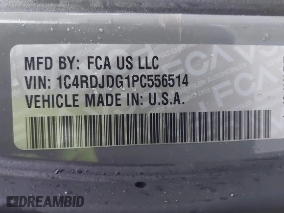 2023 Dodge Durango GT с VIN 1C4RDJDG1PC556514, выставлен на аукционе IAAI как лот 41190616 с пробегом 28 806 миль миль и . История ставок и продаж доступна на DreamBid. Изображение 9.