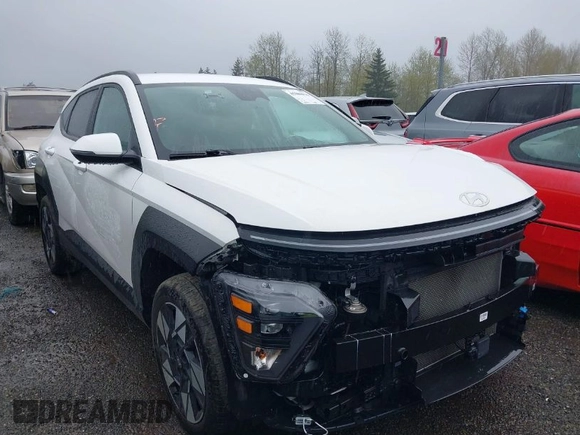 2024 Hyundai Kona SEL with VIN KM8HCCAB1RU051939, listed as a IAAI auction lot 41880076 with 24,513 mi miles. Bid and sale history available at carsss.com. Image 1.