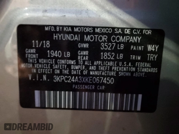 2019 Hyundai Accent SE with VIN 3KPC24A3XKE067450, listed as a Copart auction lot 66694103 with 83,745 mi miles and Salvage Title. Bid and sale history available at carsss.com. Image 12.