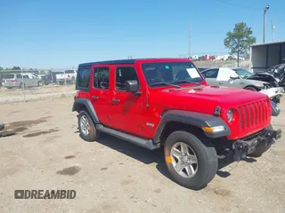 2018 Jeep Wrangler Unlimited Sport S z VIN 1C4HJXDG0JW132321, wystawiony jako IAAI lot #42038361 z przebiegiem 158 673 mil mil oraz . Historia ofert i sprzedaży dostępna na DreamBid. Obrazek 1.