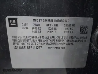 2015 Chevrolet Malibu LS with VIN 1G11A5SL5FF111227, listed as a IAAI auction lot 41475463 with 82,239 mi miles. Bid and sale history available at carsss.com. Image 9.