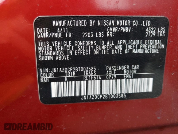 2011 Nissan LEAF SL with VIN JN1AZ0CP2BT003585, listed as a Copart auction lot 86000014 with 95,916 mi miles and Clean Title. Bid and sale history available at carsss.com. Image 12.