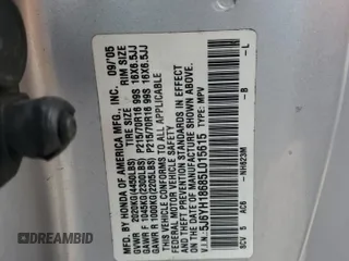 2005 Honda Element EX with VIN 5J6YH18685L015615, listed as a Copart auction lot 43807485 with 306,146 mi miles and Salvage Title. Bid and sale history available at DreamBid. Image 13.