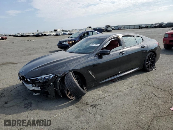 2020 BMW 8 Series 840i with VIN WBAGV2C04LCE26333, listed as a Copart auction lot 66553854 with 54,301 mi miles and Salvage Title. Bid and sale history available at DreamBid. Image 1.