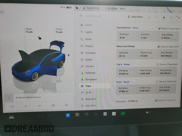 2023 Tesla Model 3 with VIN 5YJ3E1EA3PF448380, listed as a Copart auction lot 48623325 with 37,468 mi miles and Salvage Title. Bid and sale history available at DreamBid. Image 9.