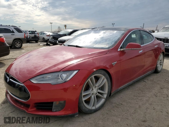 2015 Tesla Model S 85D with VIN 5YJSA1H20FF098488, listed as a Copart auction lot 50399335 with Not Provided miles and Salvage Title. Bid and sale history available at carsss.com. Image 1.