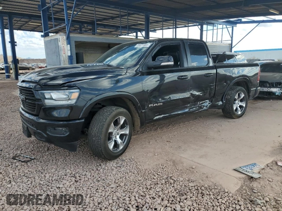 2020 Ram 1500 Laramie with VIN 1C6SRFDT9LN162021, listed as a Copart auction lot 89021885 with 133,804 mi miles and Salvage Title. Bid and sale history available at carsss.com. Image 1.