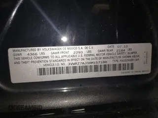 2010 Volkswagen Jetta SE z VIN 3VWRZ7AJ3AM157188, wystawiony jako IAAI lot #41816829 z przebiegiem 188 180 mil mil oraz . Historia ofert i sprzedaży dostępna na DreamBid. Obrazek 9.