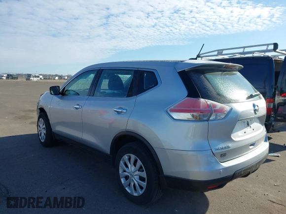 2015 Nissan Rogue S with VIN KNMAT2MV9FP571497, listed as a IAAI auction lot 41985541 with 144,223 mi miles and . Bid and sale history available at DreamBid. Image 3.