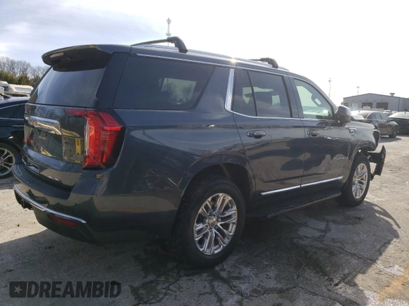 2021 GMC Yukon SLT with VIN 1GKS2BKD3MR282669, listed as a Copart auction lot 47634735 with 58,601 mi miles and Salvage Title. Bid and sale history available at carsss.com. Image 3.