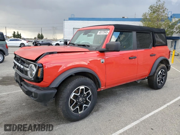 2021 Ford Bronco with VIN 1FMDE5BH8MLA82532, listed as a Copart auction lot 48372945 with 38,782 mi miles and Salvage Title. Bid and sale history available at carsss.com. Image 1.
