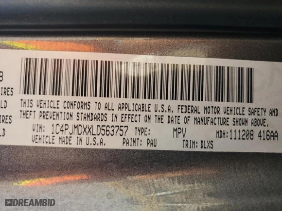 2020 Jeep Cherokee Limited with VIN 1C4PJMDXXLD563757, listed as a Copart auction lot 86130744 with NaN miles and Salvage Title. Bid and sale history available at carsss.com. Image 13.