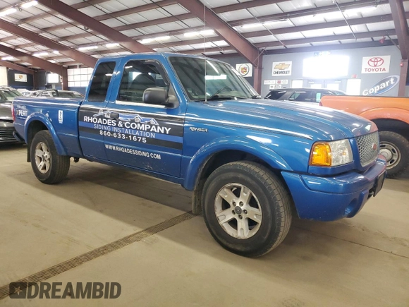 2002 Ford Ranger XL Fleet with VIN 1FTZR45E22TA06974, listed as a Copart auction lot 58312585 with 156,828 mi miles and Salvage title. Bid and sale history available at DreamBid. Image 4.