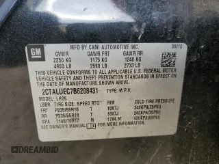 2011 GMC Terrain SLT-1 z VIN 2CTALUEC7B6208431, wystawiony jako Copart lot #44980995 z przebiegiem 106 240 mil mil oraz Szkoda całkowita • Salvage title. Historia ofert i sprzedaży dostępna na DreamBid. Obrazek 15.