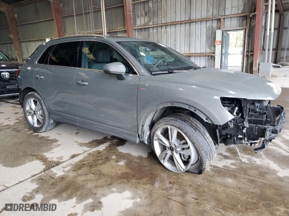 2023 Audi Q3 S line Premium Plus with VIN WA1EECF37P1120581, listed as a Copart auction lot 87961405 with 29,656 mi miles and Salvage Title. Bid and sale history available at carsss.com. Image 4.