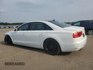 2013 Audi A8 3.0L with VIN WAURGAFD2DN019125, listed as a Copart auction lot 60959515 with 76,585 mi miles and Salvage title. Bid and sale history available at DreamBid. Image 2.