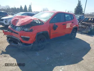 2018 Jeep Compass Sport with VIN 3C4NJCAB2JT169736, listed as a IAAI auction lot 41794046 with 86,998 mi miles. Bid and sale history available at carsss.com. Image 17.