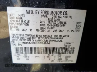 2013 Ford Edge SEL with VIN 2FMDK3JC4DBC16634, listed as a Copart auction lot 49142865 with 157,370 mi miles and Salvage Title. Bid and sale history available at carsss.com. Image 12.