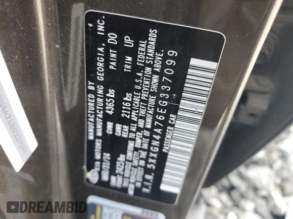 2014 Kia Optima EX z VIN 5XXGN4A76EG337099, wystawiony jako Copart lot #54508445 z przebiegiem 317 116 mil mil oraz Czysty tytuł • Clean title. Historia ofert i sprzedaży dostępna na DreamBid. Obrazek 12.