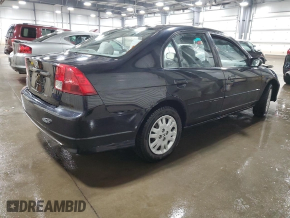 2004 Honda Civic LX with VIN 2HGES16584H519888, listed as a Copart auction lot 49333265 with 166,286 mi miles and Salvage Title. Bid and sale history available at DreamBid. Image 3.