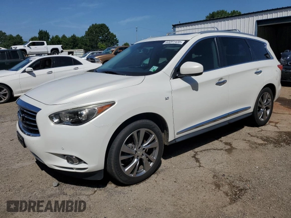 2014 Infiniti QX60 with VIN 5N1AL0MN8EC545432, listed as a Copart auction lot 63091435 with 156,113 mi miles and Salvage title. Bid and sale history available at DreamBid. Image 1.