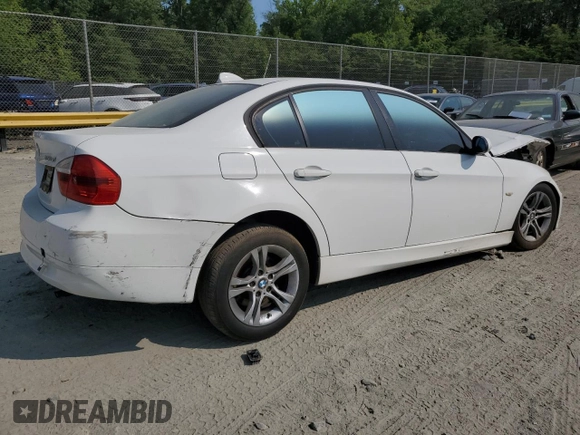 2008 BMW 3 Series 328xi with VIN WBAVC93558K043660, listed as a Copart auction lot 58417795 with Not provided miles and Salvage title. Bid and sale history available at DreamBid. Image 3.
