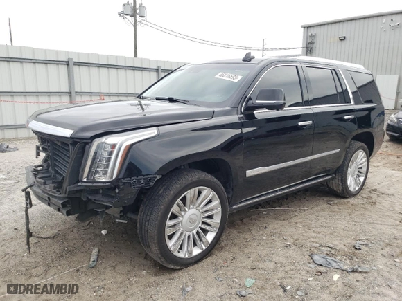 2018 Cadillac Escalade Platinum with VIN 1GYS4DKJ7JR269551, listed as a Copart auction lot 46816595 with 130,772 mi miles and Salvage Title. Bid and sale history available at carsss.com. Image 1.