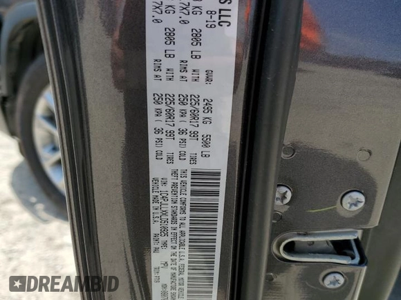 2020 Jeep Cherokee Lux with VIN 1C4PJLLXXLD510925, listed as a Copart auction lot 53616375 with 90,956 mi miles and Salvage title. Bid and sale history available at DreamBid. Image 13.
